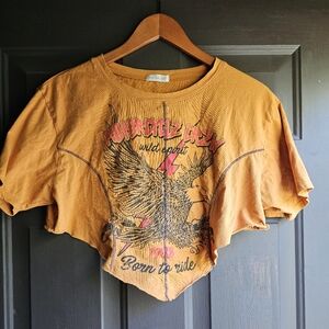 Occasion large orange crop top